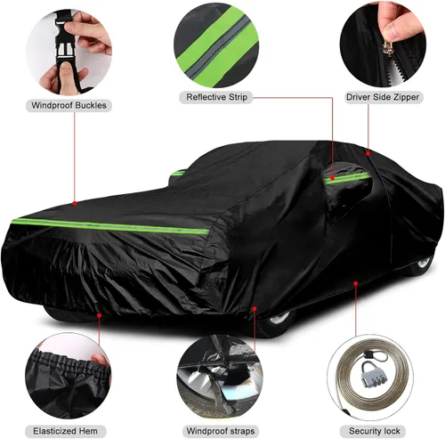 Vista 3 de Funda impermeable para coche Replace para Ford Mustang 1964-1978, 6 capas para todo tipo de clima, funda personalizada Mustang para todo el coche