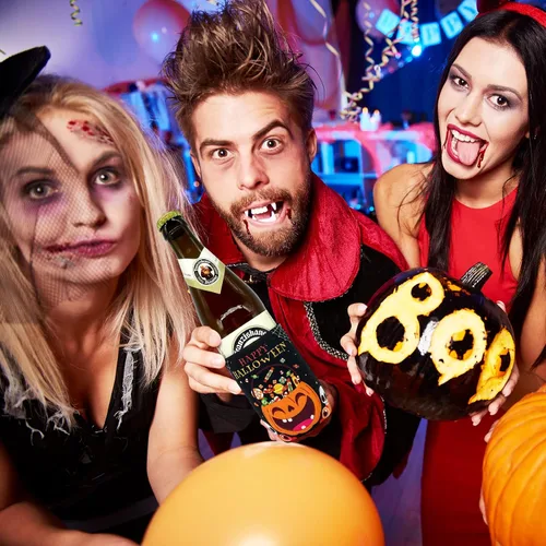 Vista 7 de 12 fundas para enfriadores de latas de Halloween – Trick or Treat Trick or Treat Trébol Cerveza Bebida Suministros Decoración Recuerdos