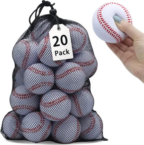 Vista 15 de Magicorange Béisbol, Bolas de Espuma para Entrenamiento de Béisbol Bolas de Práctica sin Marcado para Golpear, Lanzamiento Suave, Bateo, Campo