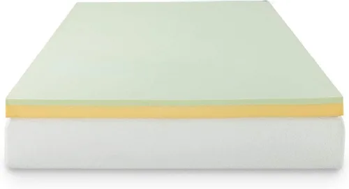 Vista 16 de ZINUS Cubrecolchón de espuma viscoelástica de té verde de 1.5 pulgadas, ropa de cama para dormitorio, capa de alivio de presión, ideal para aliviar