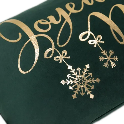 Vista 2 de KINGROSE Funda de almohada decorativa de Navidad de papel de aluminio dorado, funda de cojín suave para sofá o cama, 12 x 20 pulgadas, color verde