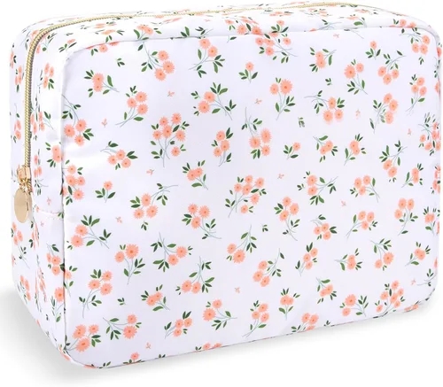 Vista 82 de izuzta Nylon Lager Pequeño Slim Mini Maquillaje Bolsa Organizador, Beige, Viajes