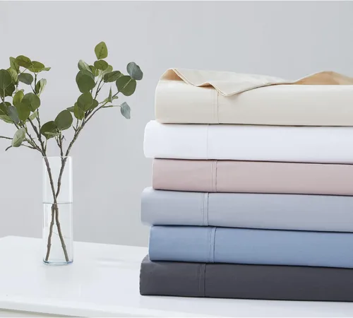 Vista 3 de Christian Siriano NY - Juego de sábanas y fundas de almohada de 3 piezas tamaño individual de 300 hilos - Colección satén de algodón - Azul