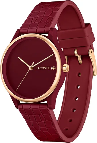 Vista 2 de Lacoste CROCODELLE Reloj de cuarzo para mujer, Borgoña, Reloj de cuarzo