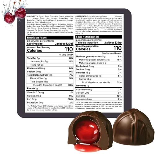 Vista 2 de ANDY ANAND CHOCOLATIER Cordiales belgas de cereza de chocolate oscuro, cerezas cubiertas de chocolate líquido hechas a mano, perfectas como caja