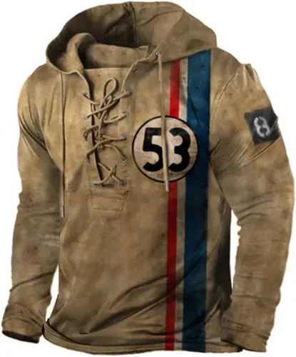Vista 11 de Bengbobar Sudaderas con Capucha Tácticas Militares para Hombre Retro Desgastadas con Estampado de Bandera Americana Pullover con Cordones Bandera