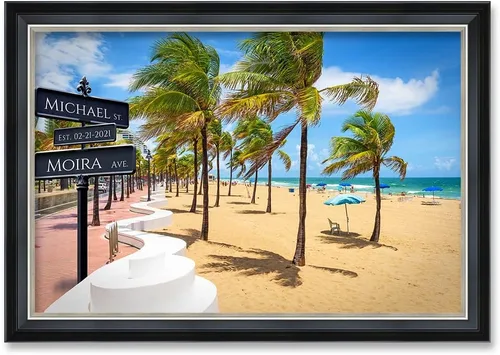 Vista 136 de IPIC - Personalized Framed Canvas with Custom Street Sign in Boston Personalized Street Signs with Names, Custom Canvas Print, Boston Sunset