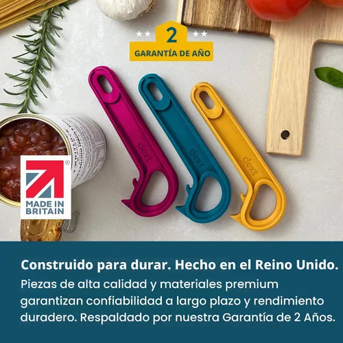 Vista 4 de Dext - Abrelatas de Anilla, Abrelatas de Latas Pop para Personas Mayores, Artritis y Parkinson, Fácil de Abrir, Mango Ergonómico con Agarre Cómodo.