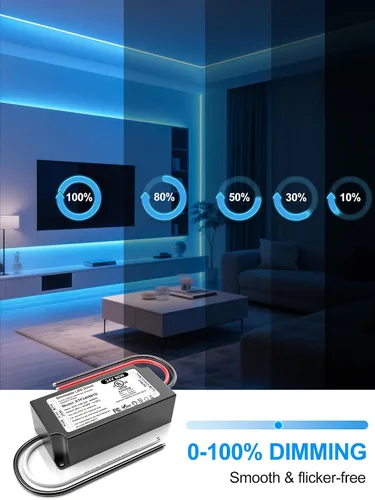 Vista 2 de 96W 24V Regulable LED Driver UL Listado, DC 24V Triac ELV/MLV Clase