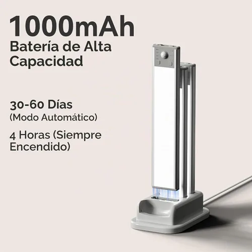 Vista 7 de lexall Paquete de 3 luces recargables para debajo del gabinete con estación