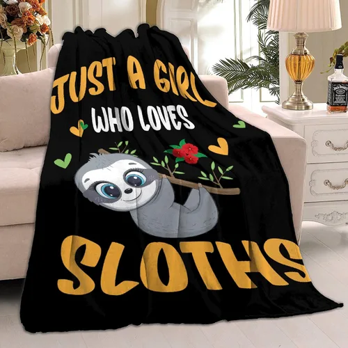 Vista 5 de Manta Girl Loves Sloths Mantas Suaves y Mantas de Franela Acogedora Liviana Colcha Regalo Perfecto para Cama Sofá Sillón-40 x 30 Extra Pequeña