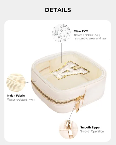 Vista 3 de KOTORA Bolsa de Maquillaje Inicial, Bolsa de Viaje de Artículos de Aseo, Bolsa de Maquillaje Transparente, Bolsas de Cosméticos Organizadoras