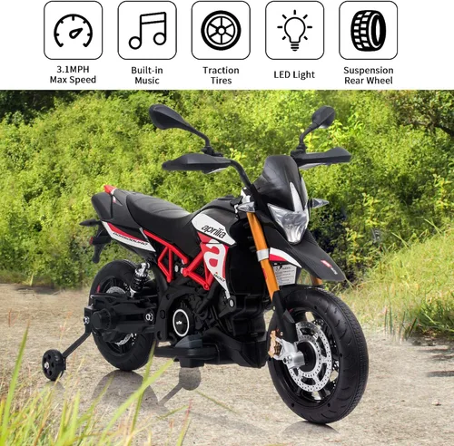 Vista 11 de TOBBI 12 V Aprilia - Motocicleta con licencia para niños