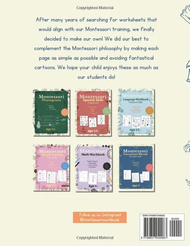Vista 2 de Montessori Phonics Skills for Beginning Readers Practice letter sounds, spelling and reading simple sentences! Pre-K, Kindergarten, First Grade