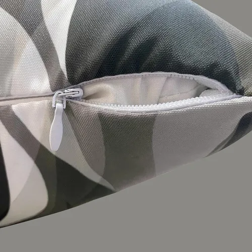Vista 6 de Juego de 2 fundas de almohada gris y negro en blanco para sofá de sala de estar, fundas de cojín de líneas geométricas modernas para decoración