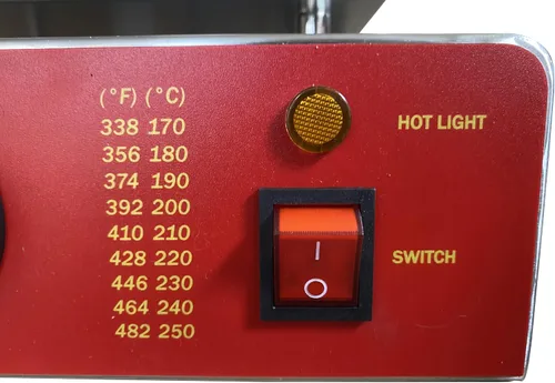 Vista 4 de INTBUYING Máquina eléctrica comercial para hacer gofres para tartas redondas, cuerpo de acero inoxidable con revestimiento antiadherente, máquina