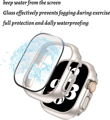 Vista 2 de Funda protectora de policarbonato duro compatible con Apple Watch Series 8 Pro de 1.732 pulgadas, protector de borde y parachoques, funda para Apple