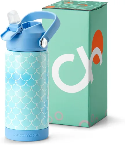 Vista 33 de Botella de Agua Choco Mocha para Niños para la Escuela, Botella de Agua Aislada para Niños de Acero Inoxidable para Niños, 14 Oz Camión Monstruo