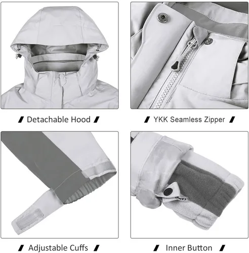 Vista 30 de CAMEL CROWN Chaqueta de esquí impermeable 3 en 1 para mujer, abrigo de invierno rompevientos, chaquetas de snowboard para lluvia, nieve, senderismo