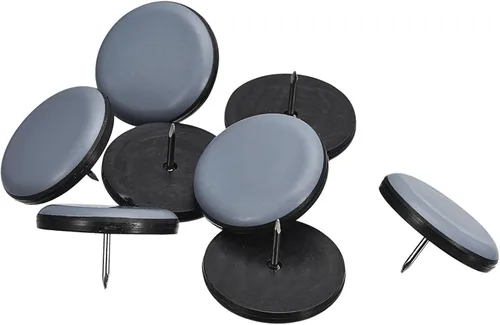 Vista 11 de uxcell Protectores de suelo para patas de silla, 24 piezas de 5/8 pulgadas – Deslizadores redondos de PTFE para muebles, almohadillas para muebles