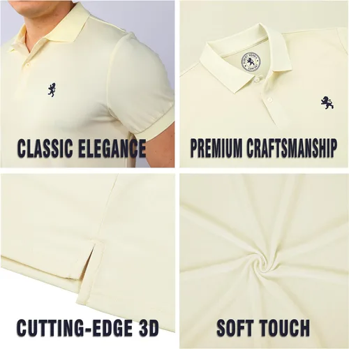 Vista 3 de Albert Morris Paquete de 4 camisas polo de manga corta a rayas para hombre