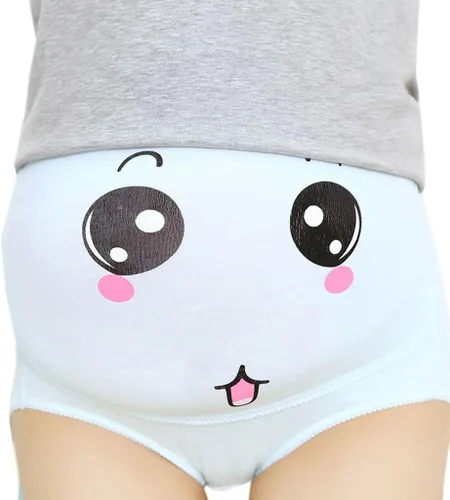 Vista 2 de Cotton Whisper 3 paquetes de pantys ajustables con estampado de sonridad de embarazo maternidad