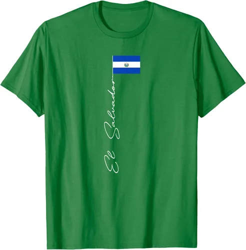 Vista 4 de Camiseta patriótica con bandera de El Salvador, Negro