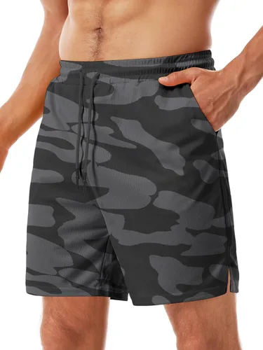 Vista 37 de Aolesy Pantalones cortos de gimnasio para hombre con forro de 5, 7, 9 pulgadas, ligeros, pantalones cortos de malla para entrenamiento, atléticos