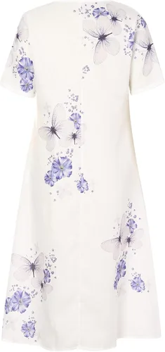 Vista 6 de Vestido largo de manga corta con cuello en V y estampado de mariposas para mujer