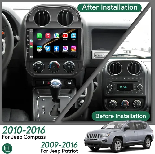 Vista 2 de 5GWi-Fi 1280 * 800HD (sistema OTA de actualización en línea) Radio de coche estéreo para Jeep Patriot Compass 2010-2016 Carplay Andriod Auto, FM