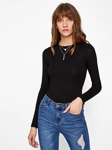 Vista 5 de Floerns Body de manga larga con cuello redondo para mujer