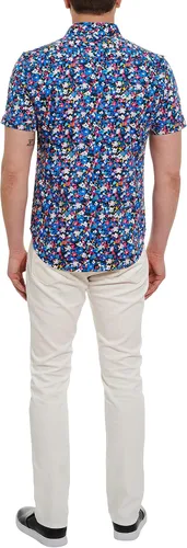 Vista 5 de Robert Graham Camisa tejida de manga corta con cinturón asteroide para hombre