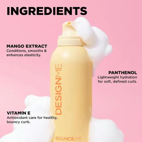 Vista 6 de Design.Me BOUNCE.ME - Mousse para rizos Mousse ligero para definir rizos para cabello ondulado y rizado, control de encrespamiento, resistente a