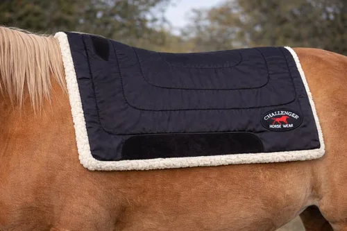 Vista 5 de CHALLENGER Horse & Pony Saddle PAD Western Riding Trail Cordura Top Fur Bottom Full 39143