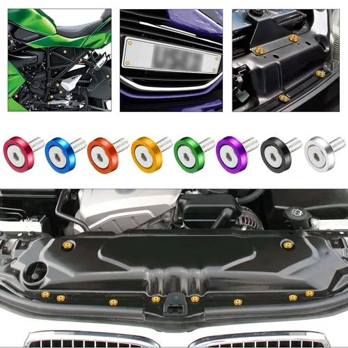 Vista 5 de TOMALL Juego de 20 tornillos de aluminio para guardabarros, arandela de parachoques, perno de motor, accesorios de tornillos de perno M6 para Oro