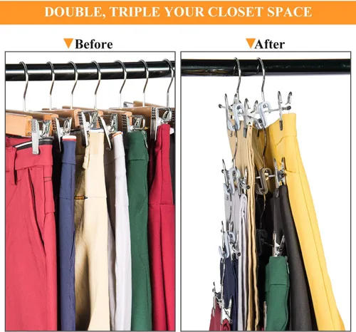Vista 5 de Ganchos para colgar ropa, perchas para ropa, clips extensores de percha, ganchos en cascada, accesorio de perchas abrazables de terciopelo, Blanco