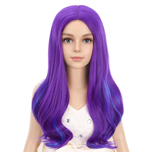 Vista 43 de PATTNIUM Peluca larga y ondulada rubia oscura para niños y niñas, peluca Rubio ceniza