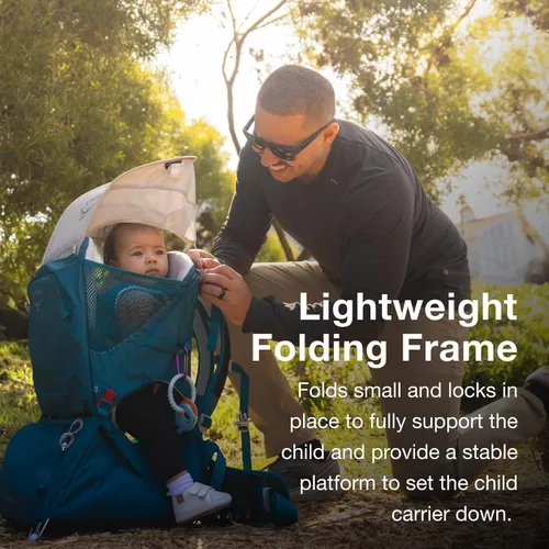 Vista 3 de Osprey Poco SLT Lightweight Child Carrier Backpack - Slimmed-Down Hiking Carrier for Toddlers with Safety Harness, Sunshade, and Ventilated