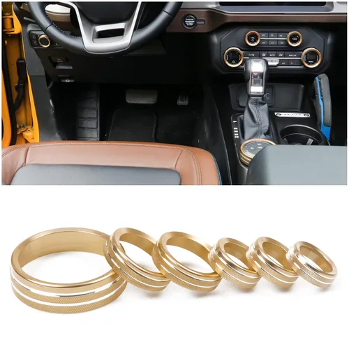 Vista 10 de Cubierta de perilla de interruptor de faros de aire acondicionado para 2021 2022 2023 2024 2025 Nuevo Ford Bronco 2/4 Puerta Interior Accesorios