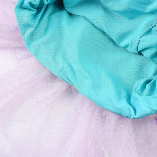 Vista 7 de Uhnice Disfraz de sirena para niñas, vestido de princesa con accesorios