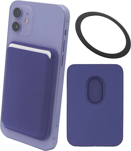 Vista 17 de Cartera magnética para tarjetas con anillo para MagSafe iPhone 14/13/12 Mini Plus y Pro Max, funda de cuero resistente y segura para teléfono