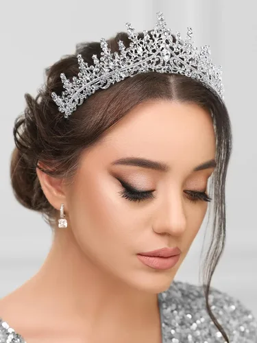 Vista 3 de SWEETV Tiaras for Women, Quinceanera Queen Crown, Wedding Tiaras 0. Plata