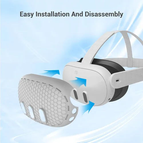 Vista 2 de Upgraded VR-Protective-Cover Compatible with Meta Quest 3 Accessories,Silicone Front Headset Protector Cover with Lens Cover,Preventing Dust