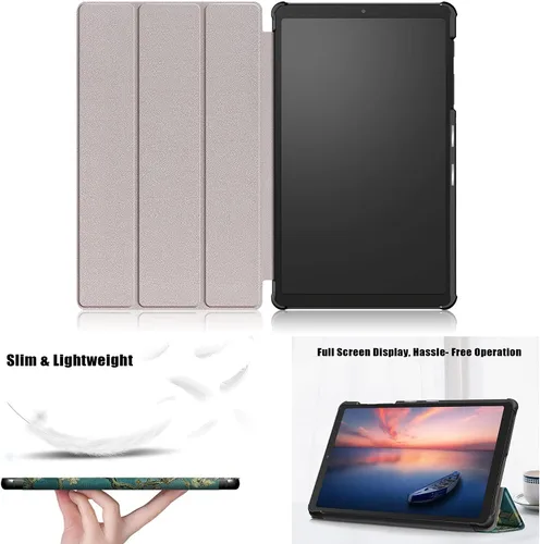 Vista 4 de Galaxy Tab A7 Lite 8.7 pulgadas SM-T225/T220 Trifold Case 2021 Modelo 2021 Ultra Delgada Funda Folio Ligero con Soporte Multi-Ángulo Delgado Cuero