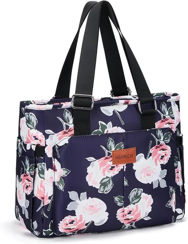 Vista 19 de Bolsas de almuerzo grandes para mujer, lonchera aislada para adultos, bolsa de almuerzo a prueba de fugas con bolsillo de almacenamiento. Bolsa