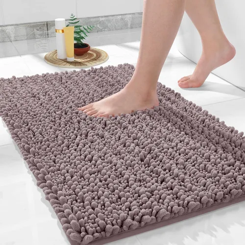 Vista 49 de Yimobra Alfombras de Baño Antideslizantes Lavables - Alfombra de Baño de Chenilla Ultra Suave Absorbente, Alfombra Peluda de Secado Rápido para Negro