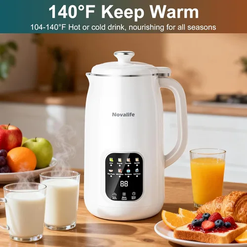 Vista 5 de 8 in 1 Nut Milk Maker Machine, 40oz Soy Milk Maker Blender, Homemade Soy Milk, Oat Milk, Almond Milk, Juice, Plant Based and Non Dairy Beverages