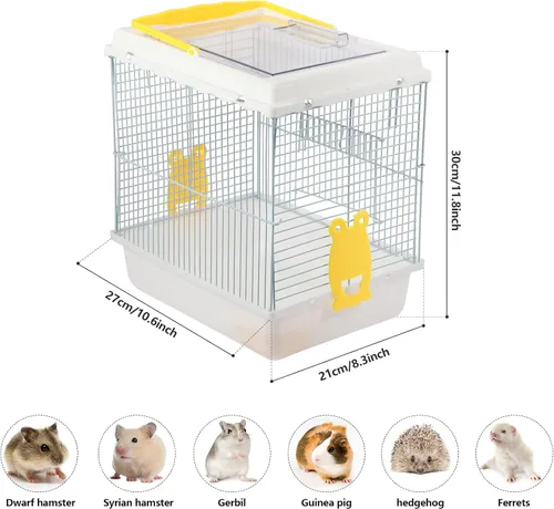 Vista 2 de Hamster Travel Portable Carrier Cage Estuche de transporte para animales pequeños