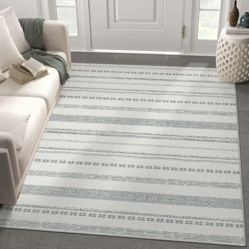 Vista 71 de jinchan - Tapete de pasillo marroquí de 2 x 6 pies con líneas, bohemio, lavable, para cocina, suave, geométrico, de lana sintética, antideslizante