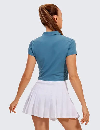 Vista 2 de CRZ YOGA Camisetas de manga corta para mujer, camiseta polo de golf, tenis, atlética, deportiva